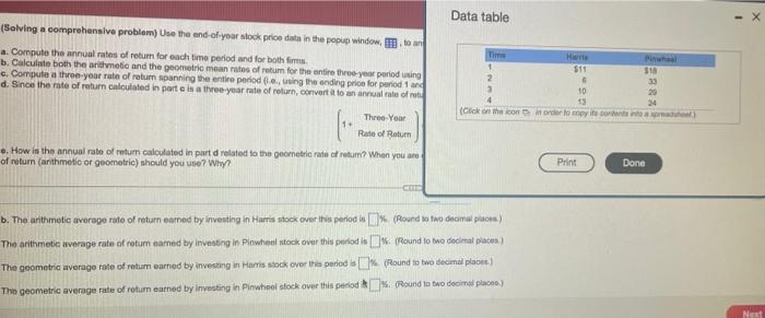 for each time period and for both firms. b. Calculate both the