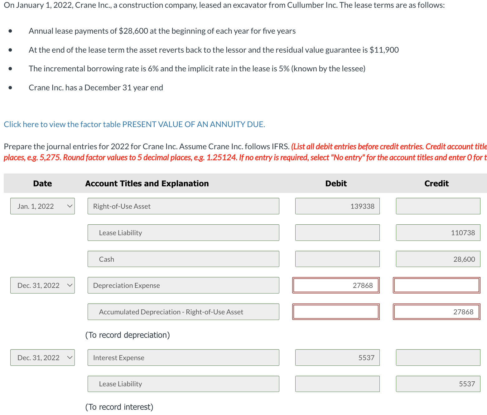 Need help with the boxes in red (Depreciation expense and Accumulated Depreciation)