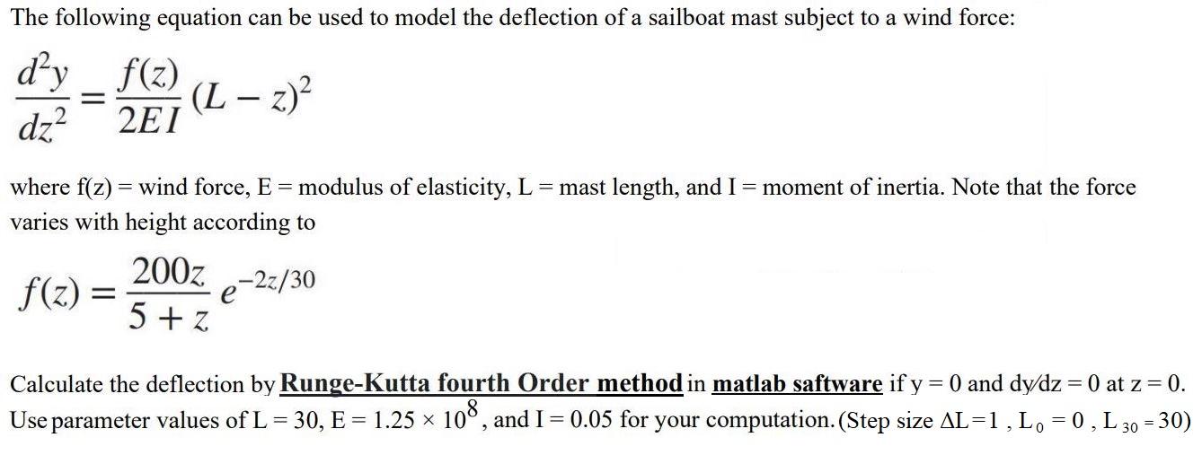 Solve with RungeKutta fourth order method in matlab software The following equation