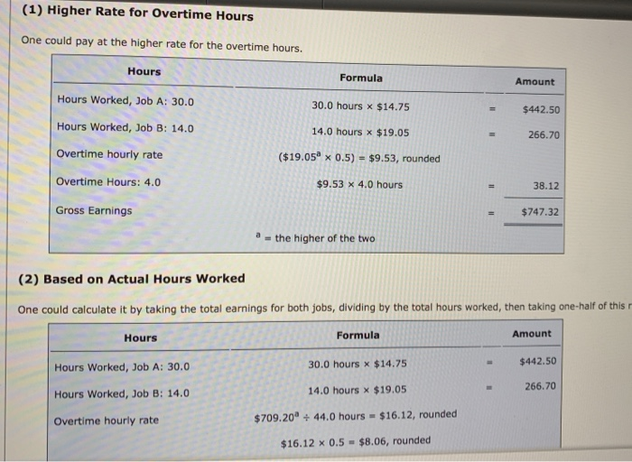 that he makes $16.25 per hour for Job A and $18.45 per