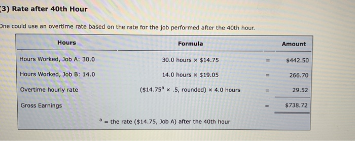 hour for Job B. Of the 43 hours worked during the week,