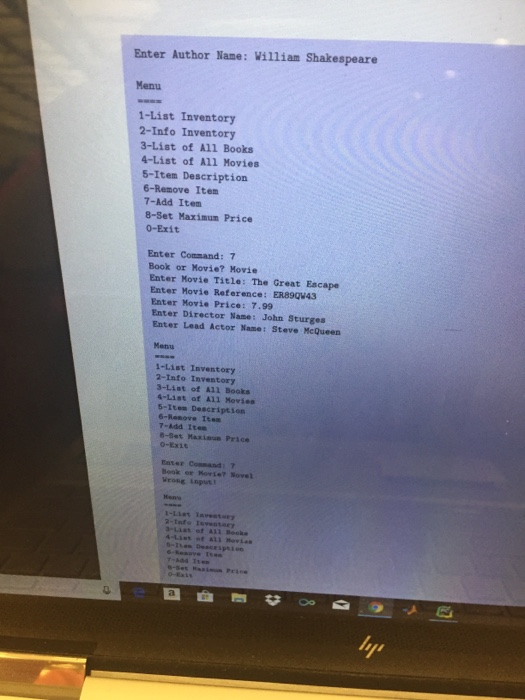 fle/module that contains the user-defined type (object data) Medialtem 2. inventory py