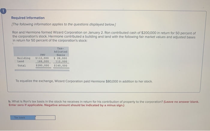 below.) Ron and Hermione formed Wizard Corporation on January 2. Ron contributed