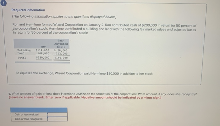 cash of $200,000 in return for 50 percent of the corporation's stock.