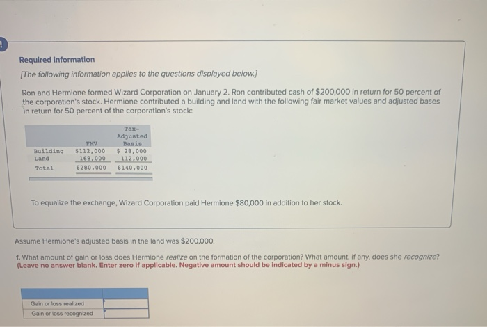 Building Land Total THV $112,000 168,000 $280,000 Tax- Adjusted Basis $ 28,000