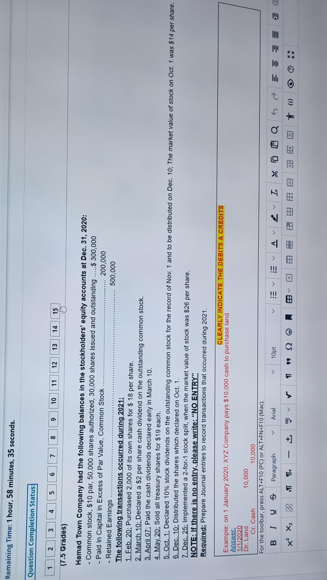  Remaining Time: 1 hour, 58 minutes, 35 seconds. Question Completion Status: