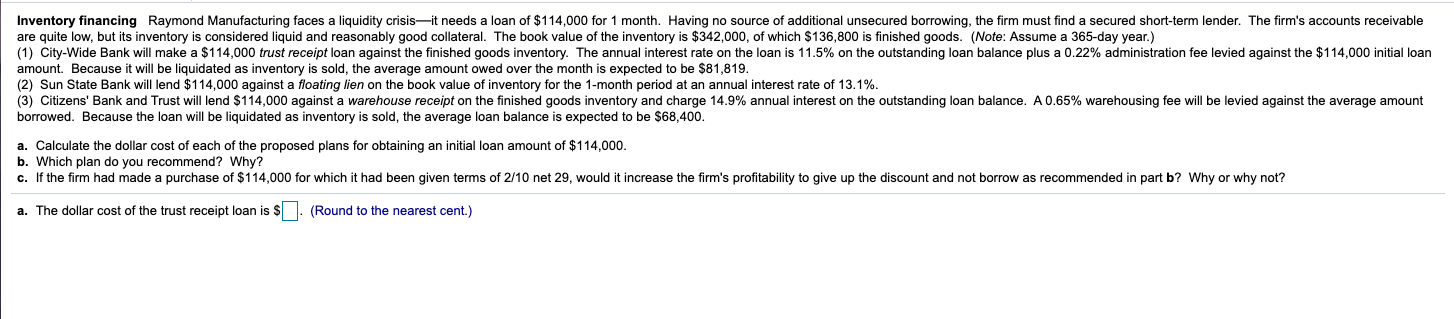 Please show work and round to two decimal places. Thank you !