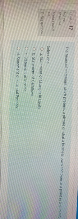 Select one: O a. Operating activity O b. Investing activity c. Financing