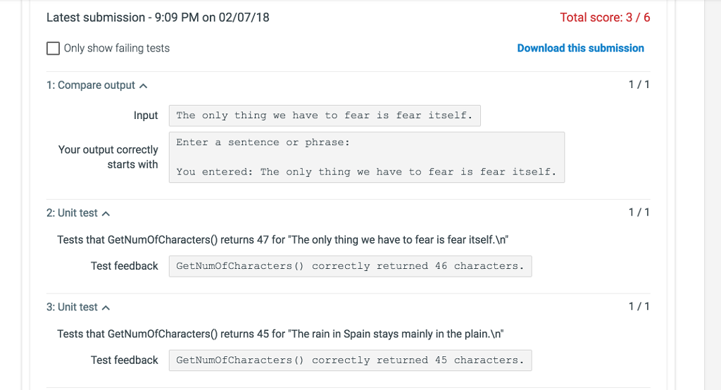 will post the directions, example of the output, and my program with