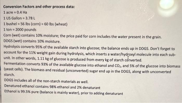 valid/supportable sources, and using mass balances for key process steps (hydrolysis, fermentation,