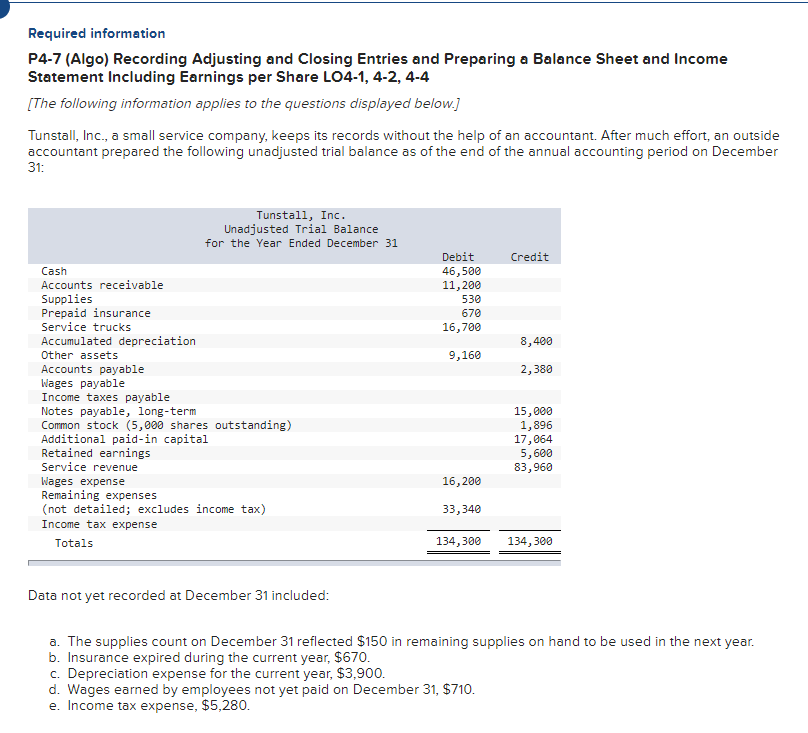 v Requlred: . Record the adjusting entries. (If no entry Is requlred