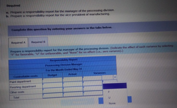 the control of the vice president of manufacturing. Each division has a