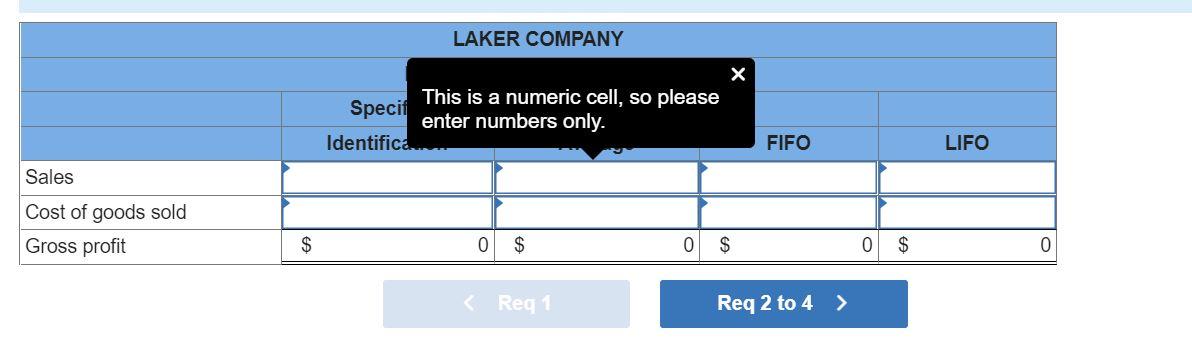 [The following information applies to the questions displayed below.) Laker Company reported