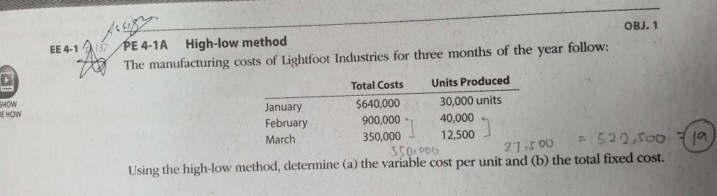  SHOW TE HOW OBJ. 1 EE 4-1 2137 PE 4-1A High-low