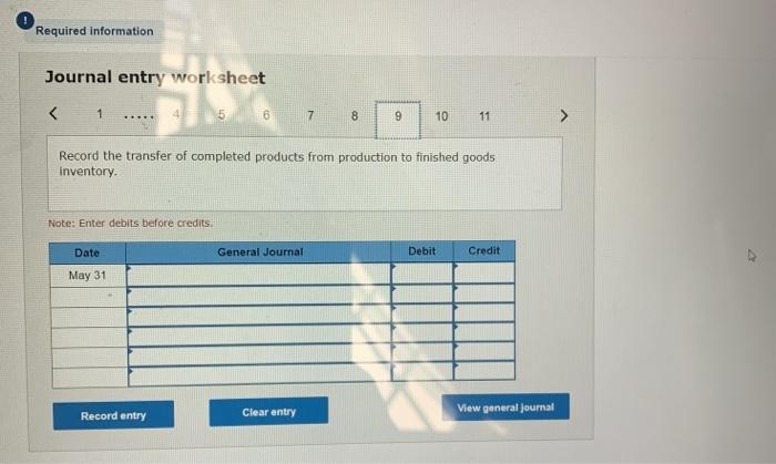 credit) 00000 2. Prepare my journal entries doted May 31 to record