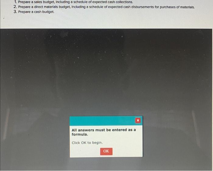  answers start with = for correct answers 1. Prepare a sales