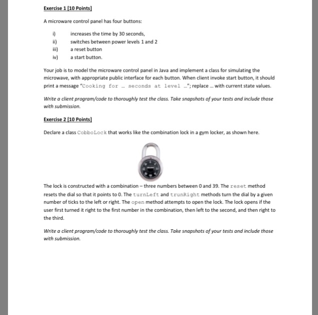  code should be written in java Exercise 1 [10 Points A
