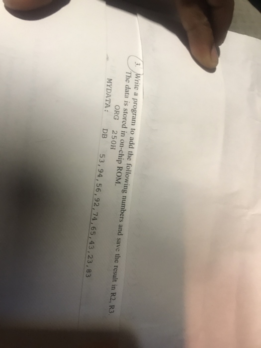  3. Write a program to add the following numbers and save