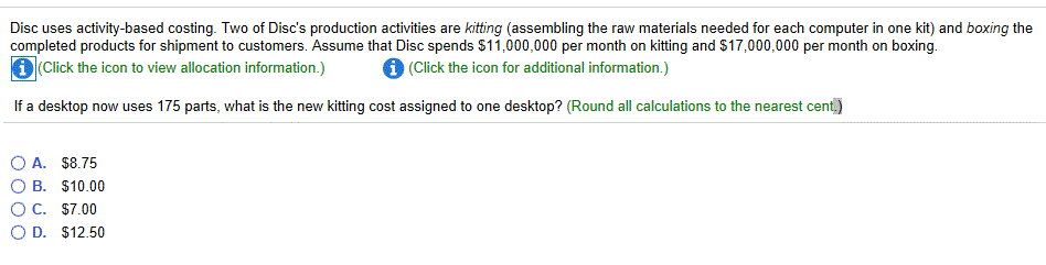 number of parts used in the computer Boxing costs based on the