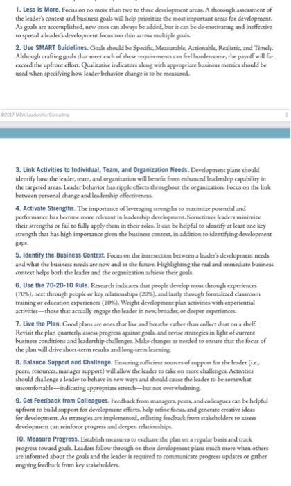  you will be completing a personal leadership development plan. This will