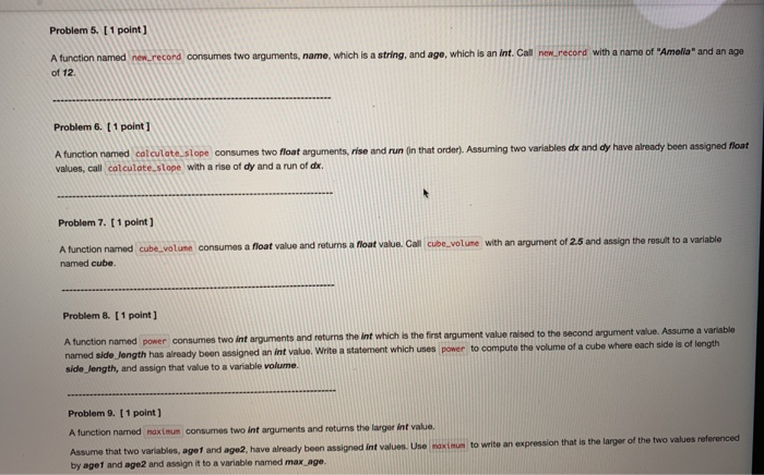  Need help with 5-9. Python is the program Problem 5. 11