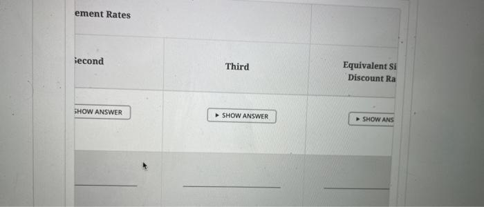 dash. ement Rates Second Third Net Price - SHOW ANSWER show ANsWEE