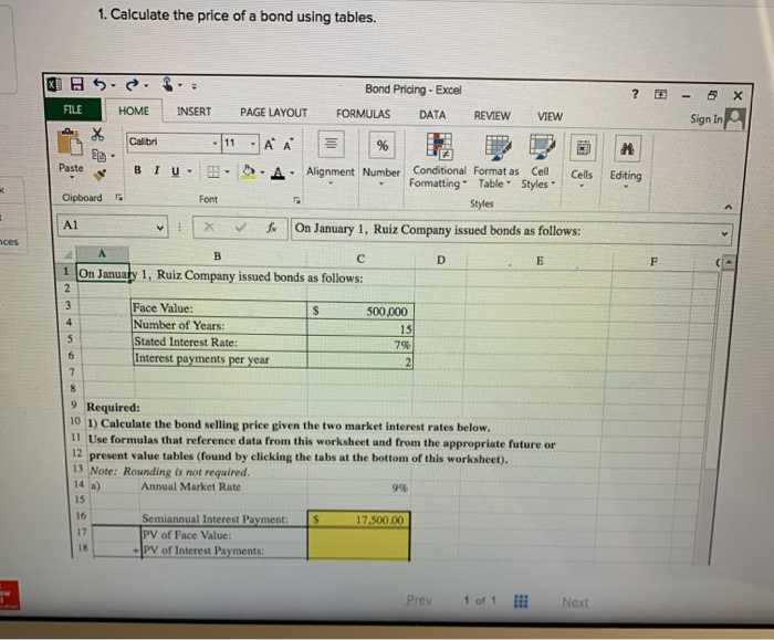  i need wxcel formulas. this excersice is for the lab 1.