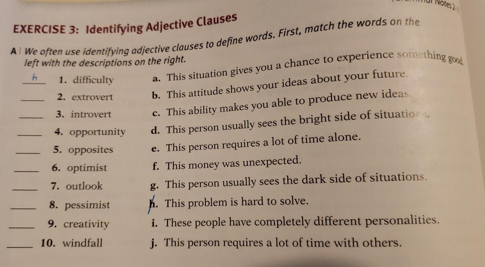  otes 2-1 EXERCISE 3: Identifying Adjective Clauses A We often use