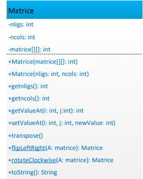 We are asked to design a Class called Matrix to perform some
