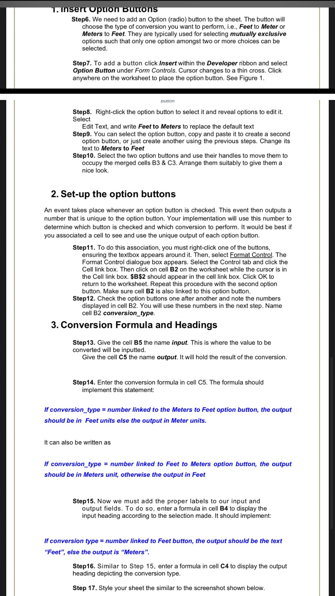  I need help with creating a formula in steps 14-16, the