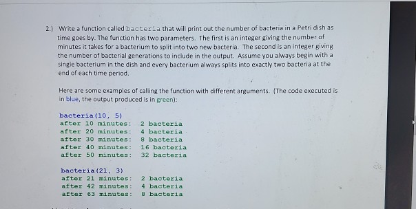 parameters. The first is an integer (assume it will always be non