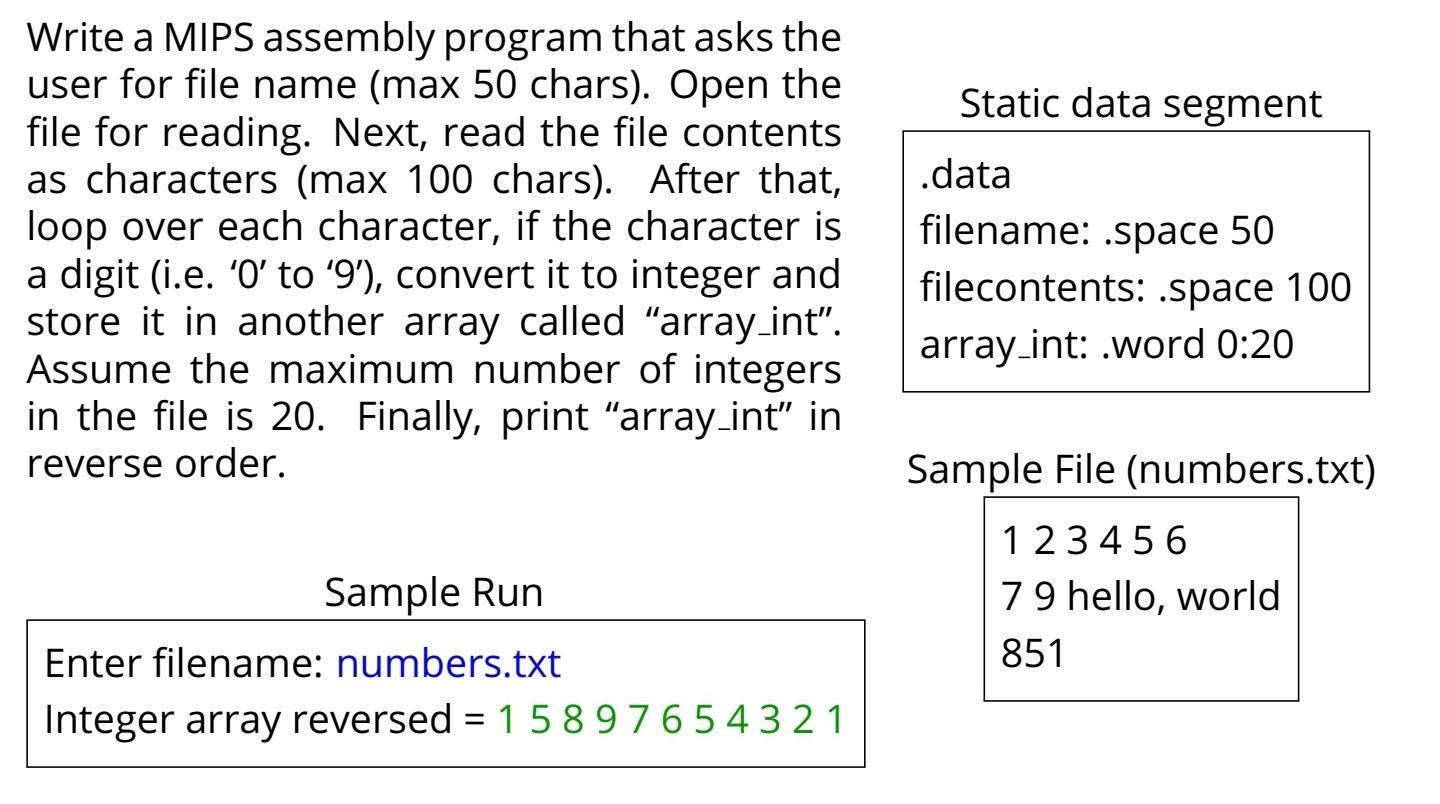 without multipltion and division Write a MIPS assembly program that asks