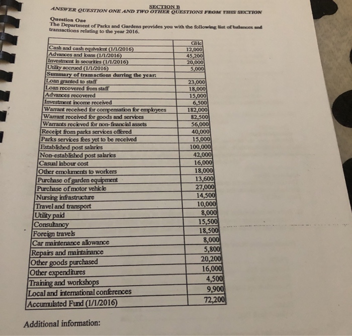  SECTION B ANSWER QUESTION ONE AND TWO OTHER QUESTIONS FROM THE