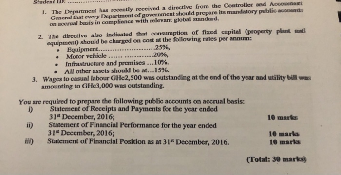 SECTION Question One The Department of Parks and Gardens provides you with