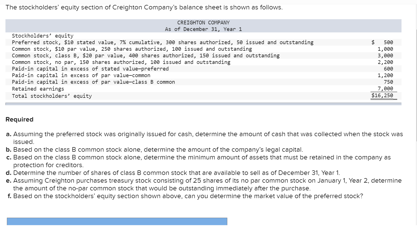 provide steps, please. Required a. Assuming the preferred stock was originally issued