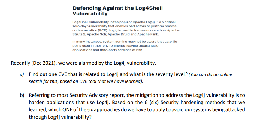  Defending Against the Log4Shell Vulnerability Log4Shell vulnerability in the popular Apache