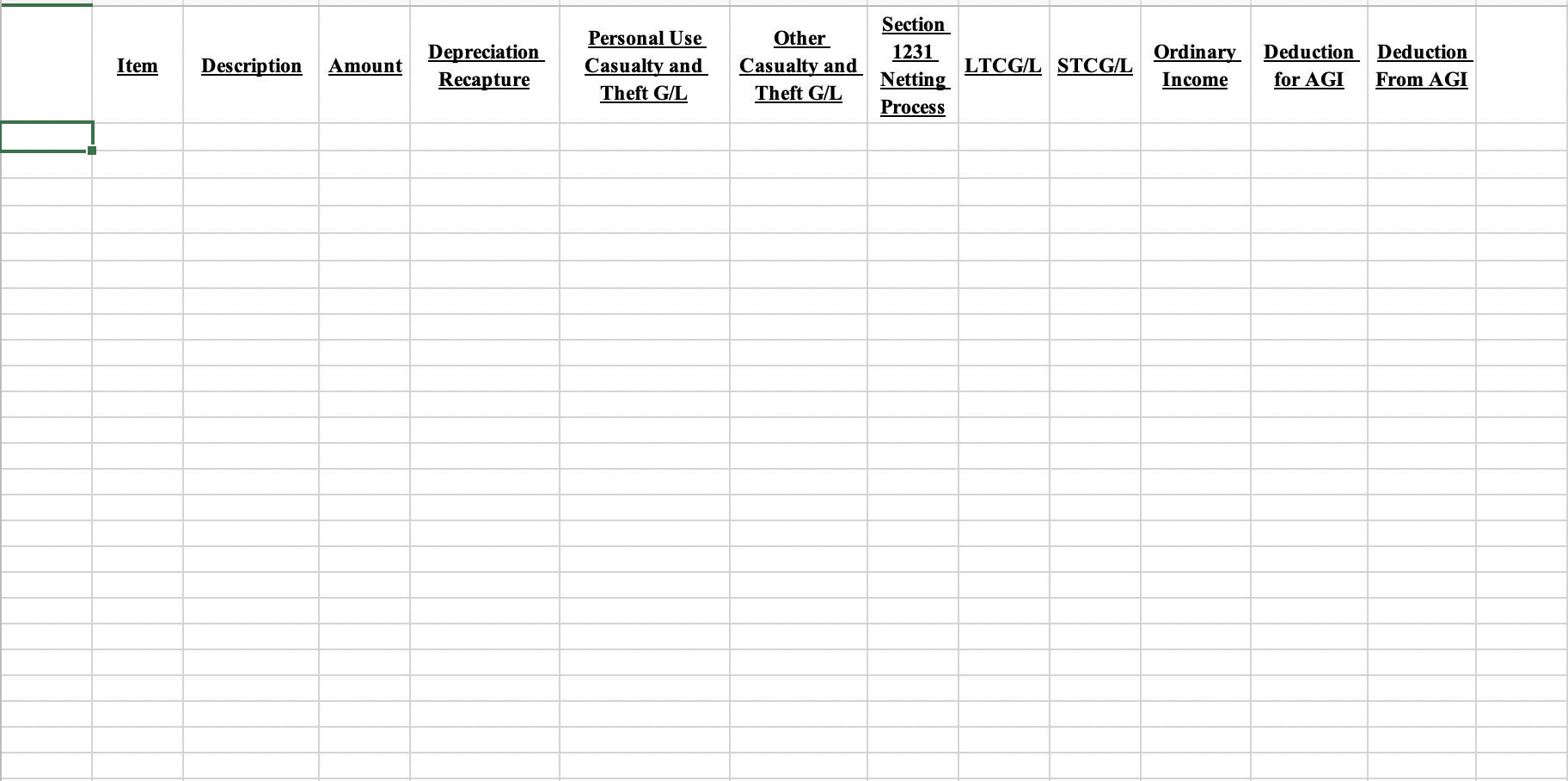 proprietor of a trampoline shop. During 2020, the following transactions occurred. Unimproved