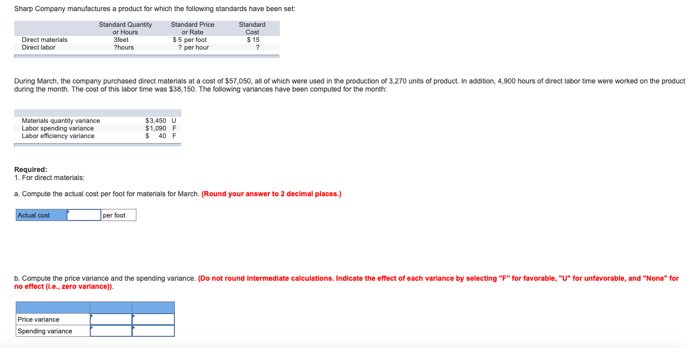 Please do number 1 and 2 Sharp Company manufactures a product for