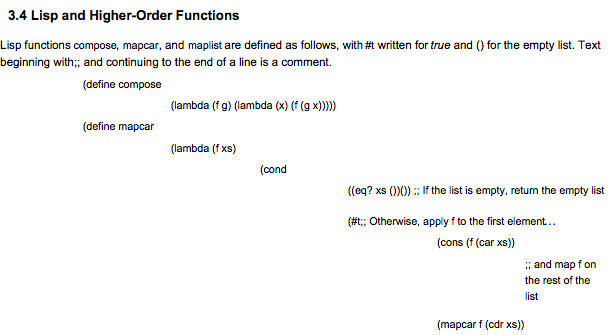  3.4 Lisp and Higher-Order Functions Lisp functions compose, mapcar, and maplist