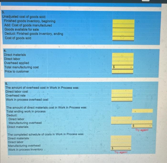 rate 1b. Actual manufacturing overhead costs: Insurance, factory Depreciation of equipment Indirect