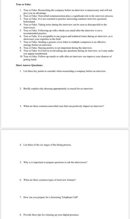 answer to all please True or Falve: give you an advantagk. 2.