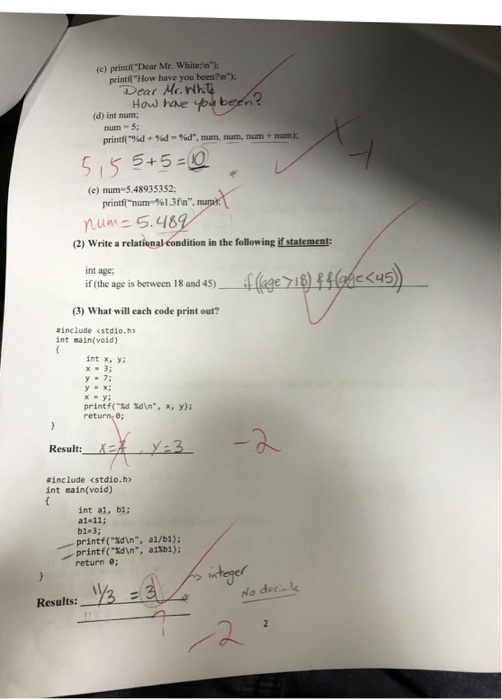  Do anything has been marked wrong (c) printh"Dear Mr. White:in"): printfi"How