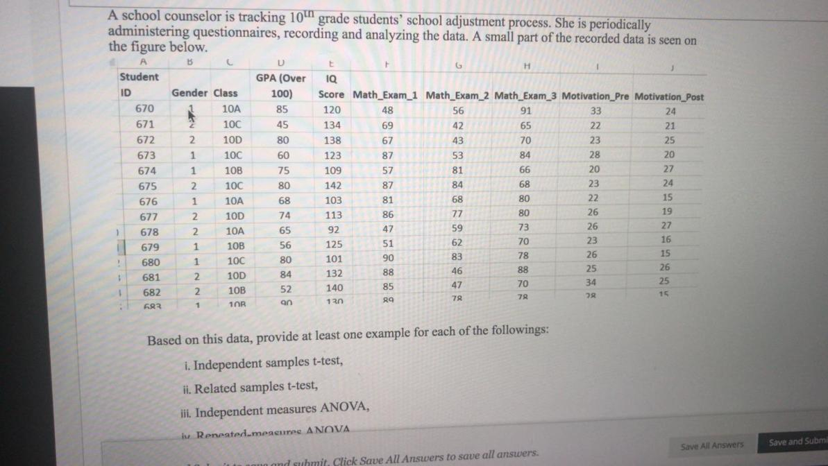  A school counselor is tracking 10 grade students' school adjustment process.