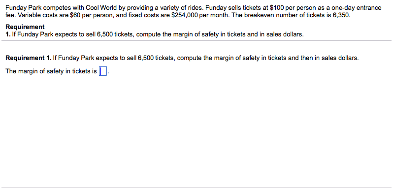 Could you also help me find not only the margin safety in