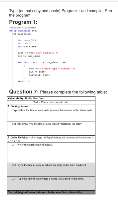  Type (do not copy and paste) Program 1 and compile. Run