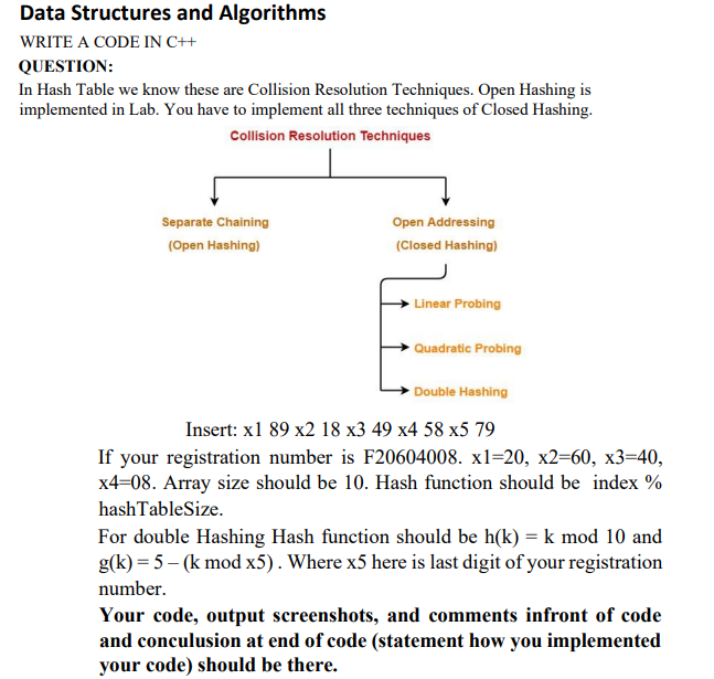 Data Structures and Algorithms WRITE A CODE IN C++ QUESTION: In