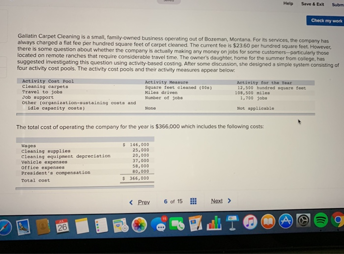  Help Save & Exit Subm Check my work Gallatin Carpet Cleaning