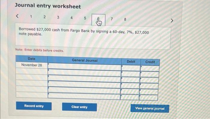 71, $35,000 note payable along with paying $2,000 in cash. July Borrowed