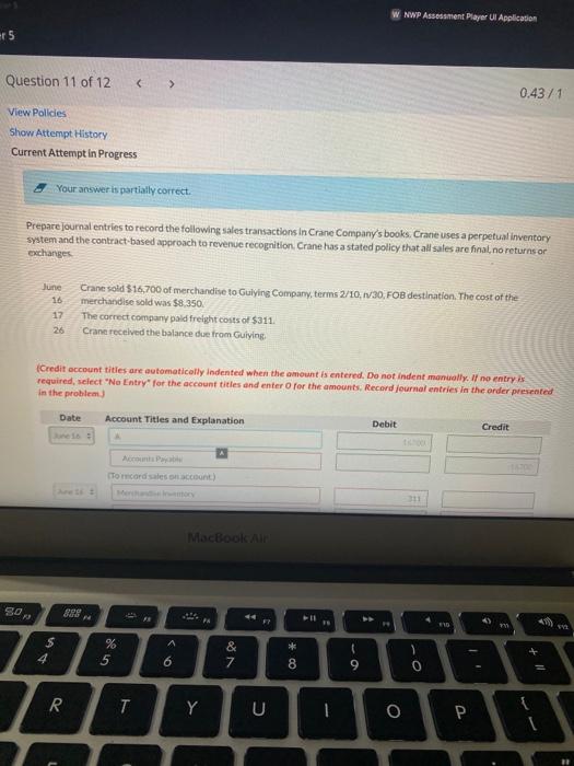  W NWP Assessment Player Ul Application er 5 Question 11 of
