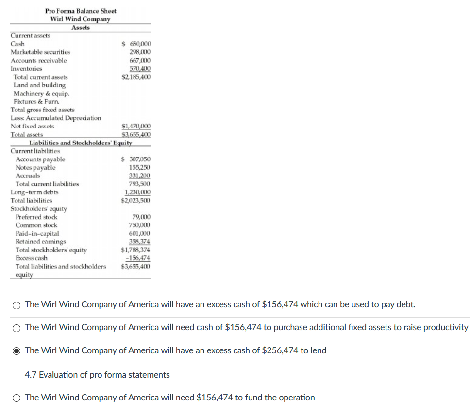 will be paid. A minimum cash balance of $650,000 is desired. A